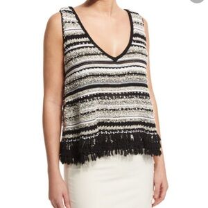 Elizabeth And James Fringe Sleeveless Linear A Line Top